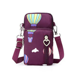 Crossbody Bag Unisex Three Zipper Messenger Purse Men Mobile Phone Wallet