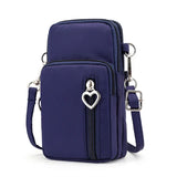 Crossbody Bag Unisex Three Zipper Messenger Purse Men Mobile Phone Wallet