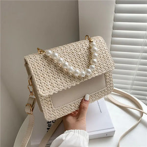 Crossbody Bag Women Shoulder Bag Female Handbag Purse Straw Beaded