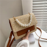 Crossbody Bag Women Shoulder Bag Female Handbag Purse Straw Beaded