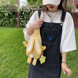 Anime Rabbit Backpack Crossbody Bag for Girls Teens Large Capacity