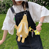 Anime Rabbit Backpack Crossbody Bag for Girls Teens Large Capacity