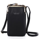 Women Mini PU Leather Crossbody Bag Yellow Cell Phone Purse Zipper Flap