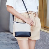 Women's Rhombic One-shoulder Bucket Bag Mobile Phone Bag Purse Women Messenger B