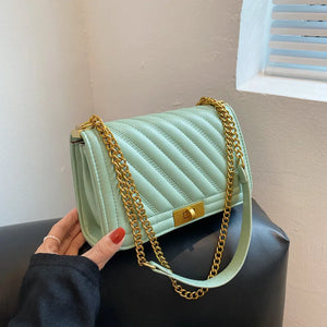 Women's Chain Crossbody Bag Retro Diamond Lattice Flap Handbag