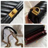 Women's Chain Crossbody Bag Retro Diamond Lattice Flap Handbag