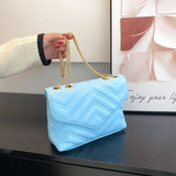 Women's Texture Chains Crossbody Shoulder Bag