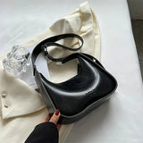 Solid Leather Crossbody Bag Women Satchel Wide Straps Handbag