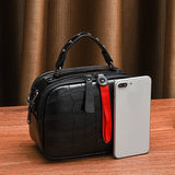 Crocodile Texture Leather Crossbody Bag for Women