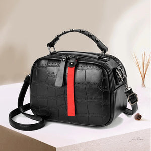 Crocodile Texture Leather Crossbody Bag for Women