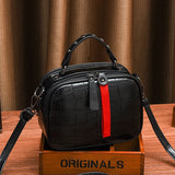 Crocodile Texture Leather Crossbody Bag for Women