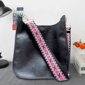 Leather Geometric Hobo Shoulder Bucket Bag