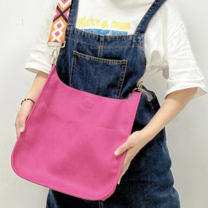 Leather Geometric Hobo Shoulder Bucket Bag