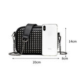 Rivet Chain Shoulder Bag Small Female Messenger Bags High Mini Clutch Bag