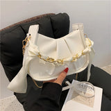 Women's Silk Scarf Chain Cloud Bag Crossbody Messenger Purse