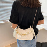 Women's Silk Scarf Chain Cloud Bag Crossbody Messenger Purse