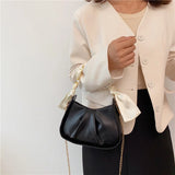 Women's Silk Scarf Chain Cloud Bag Crossbody Messenger Purse