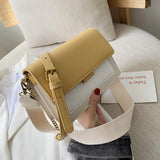 Crossbody Bag Double Shoulder Strap PU Leather Messenger Handbag for Women