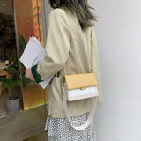 Crossbody Bag Double Shoulder Strap PU Leather Messenger Handbag for Women