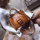 Women Crossbody Bag Leather Flap Messenger Large Capacity Shoulder Handbag