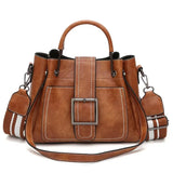 Women Crossbody Bag Leather Flap Messenger Large Capacity Shoulder Handbag