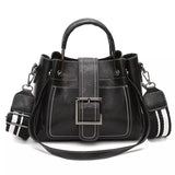 Women Crossbody Bag Leather Flap Messenger Large Capacity Shoulder Handbag