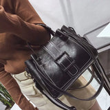 Women Crossbody Bag Leather Flap Messenger Large Capacity Shoulder Handbag