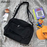 Casual Unisex Canvas Crossbody Bag High Street Couples Retro