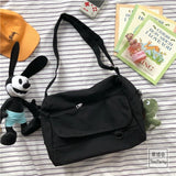 Casual Unisex Canvas Crossbody Bag High Street Couples Retro