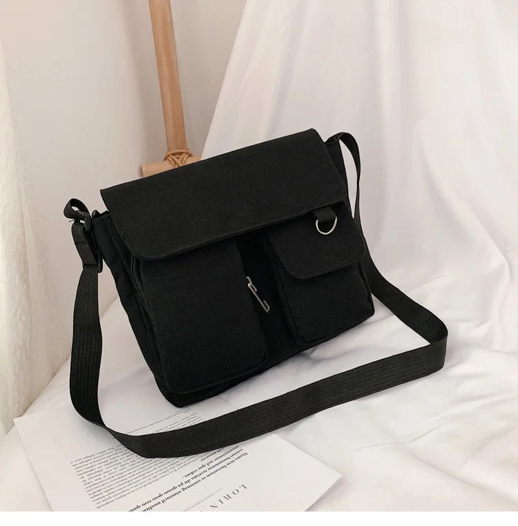 Canvas Crossbody Bag Women Large Capacity Shoulder Bag