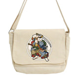 Samurai Pattern Crossbody Bag Women Large Capacity Messenger Shoulder Purse Hand