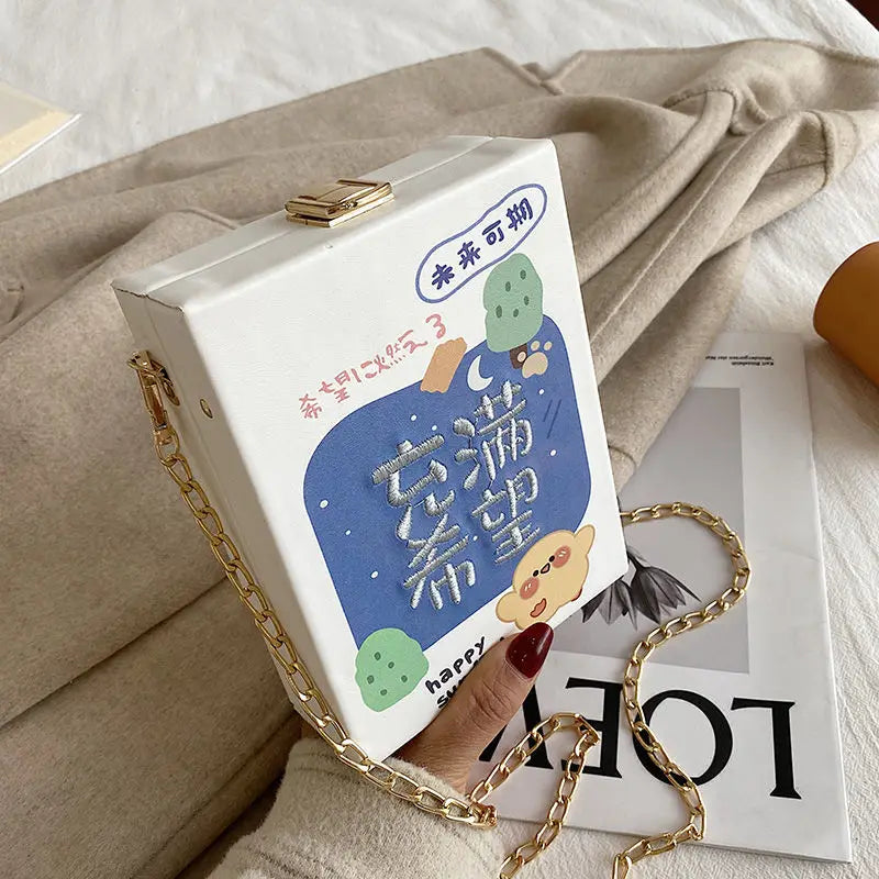 Crossbody Bags Women Letter Printed Casual Chain Mini Shoulder Bags