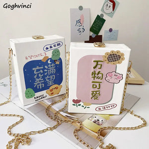 Crossbody Bags Women Letter Printed Casual Chain Mini Shoulder Bags
