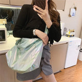 Reflective Crossbody Bag for Women Large Capacity School Bookbag