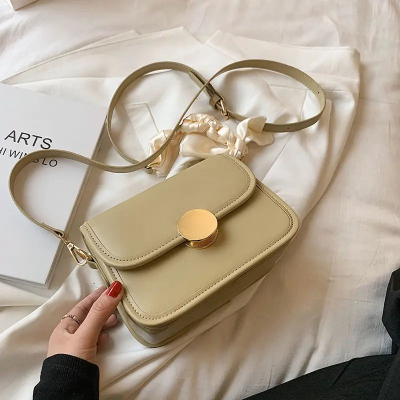Crossbody Bag Women Solid Ribbons Sweet OL Small Tote Casual Travel Shoulder