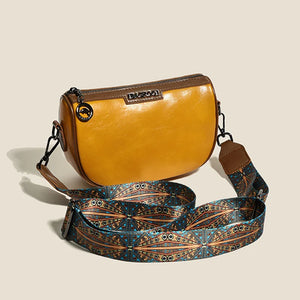 Women's Leather Crossbody Bag with Wide Strap