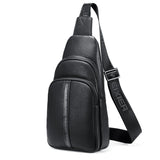 Men's Crossbody Messenger Chest Bag Waterproof PU Shoulder Pack