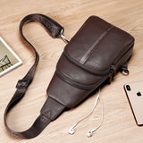 Men's Crossbody Messenger Chest Bag Waterproof PU Shoulder Pack