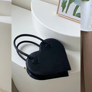 Love Heart Shape Crossbody Bag Soft PU Leather Handbag