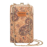 Cork Pattern Leather Crossbody Bag Chain Shoulder Strap Small Handbag