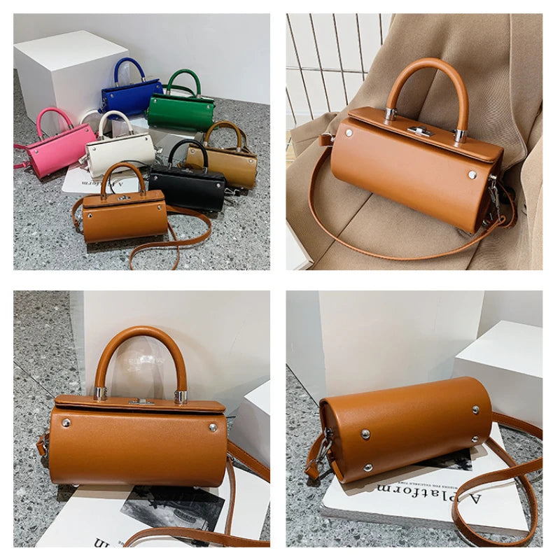 Vintage Female Shoulder Tote Bag Lady Leather Handbag