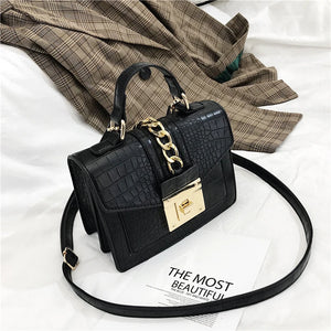 Crocodile Pattern Crossbody Bag Women Flap Handbag Shoulder Bag