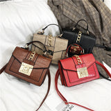 Crocodile Pattern Crossbody Bag Women Flap Handbag Shoulder Bag
