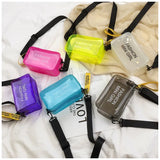Women's Crossbody Bag Candy Letter Mini Shoulder Messenger PVC Jelly Tote