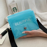 Women's Crossbody Bag Candy Letter Mini Shoulder Messenger PVC Jelly Tote