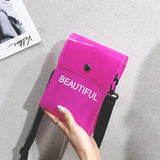 Women's Crossbody Bag Candy Letter Mini Shoulder Messenger PVC Jelly Tote