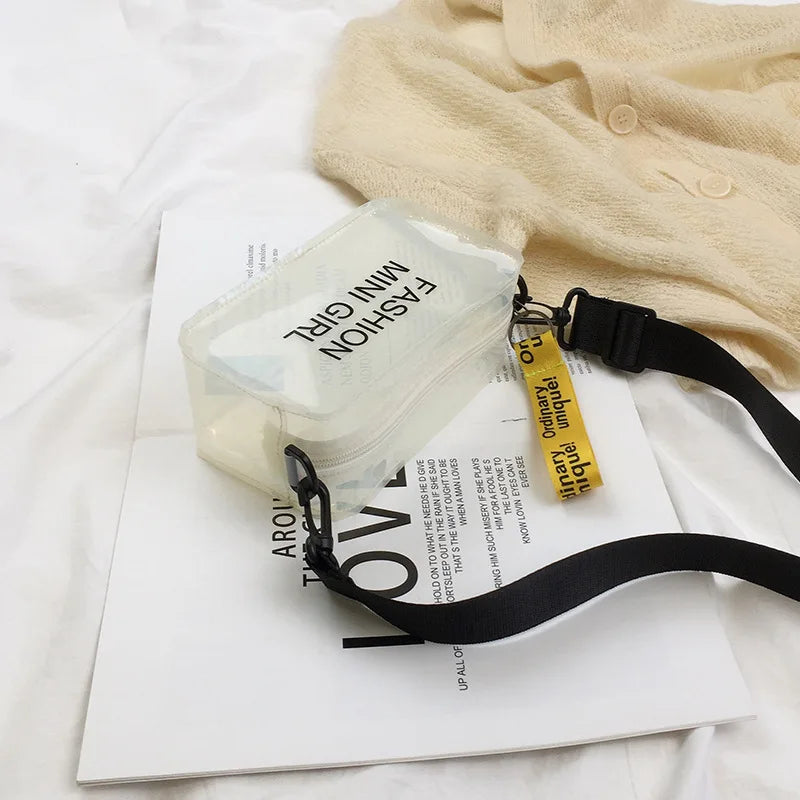 Women's Crossbody Bag Candy Letter Mini Shoulder Messenger PVC Jelly Tote