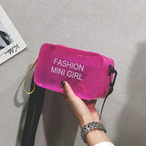 Women's Crossbody Bag Candy Letter Mini Shoulder Messenger PVC Jelly Tote