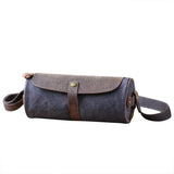 Canvas Leather Crossbody Bucket Bag Retro Shoulder Messenger Purse