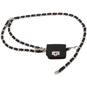 Crossbody Bag for Women Woven & Leather Mini Waist Bag